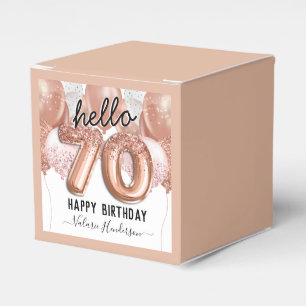 Hello 70 Pink Glitter Birthday Balloons Favour Box