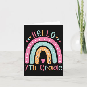 Hello 7th Grade Back To School Seventh Grade Teach Card