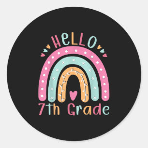 Hello 7th Grade Back To School Seventh Grade Teach Classic Round Sticker