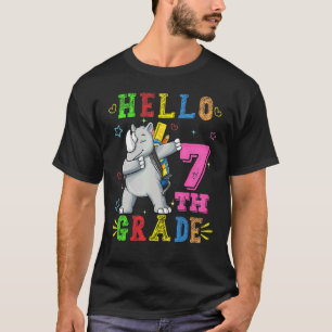 Hello 7th grade Dabbing Rhinoceros back to school T-Shirt