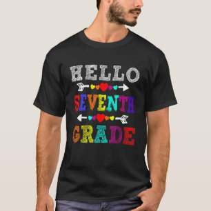 Hello 7th Grade Rainbow Seventh Grade Teacher Kids T-Shirt