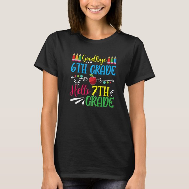 Hello 7th Grade Teacher Student Back To School Gra T-Shirt (Front)