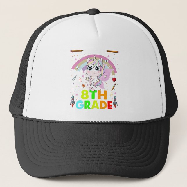 Hello 8th Grade Back To School Trucker Hat (Front)