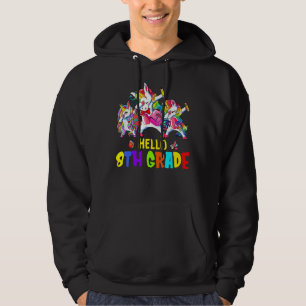 Hello 8th Grade Dabbing Unicorn Kids Back To Schoo Hoodie
