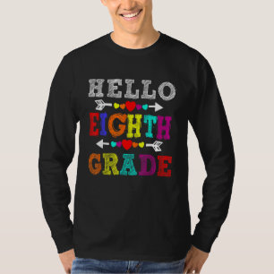 Hello 8th Grade Rainbow Eighth Grade Teacher Kids T-Shirt