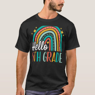 Hello 8th Grade Rainbow for Teachers Girls Kids Fi T-Shirt