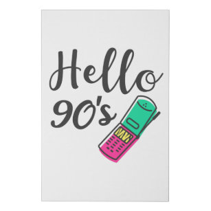 Hello 90s Cellphone Faux Canvas Print