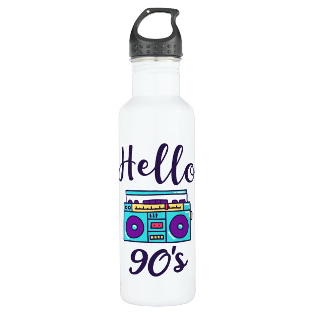 Hello 90s radio cassette recorder 710 ml water bottle (Front)