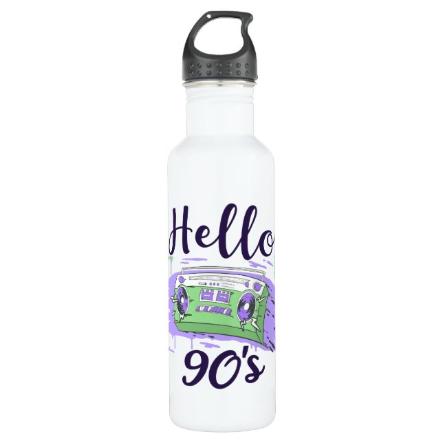 Hello 90s radio cassette recorder 710 ml water bottle (Front)