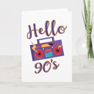 Hello 90s radio cassette recorder card