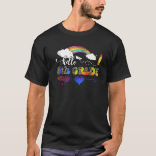 Hello 9Th Grade Heart Funny Teacher Student Back T T-Shirt