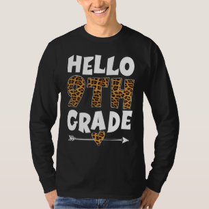 Hello 9th Grade Leopard nineth Grade Teachers Stud T-Shirt