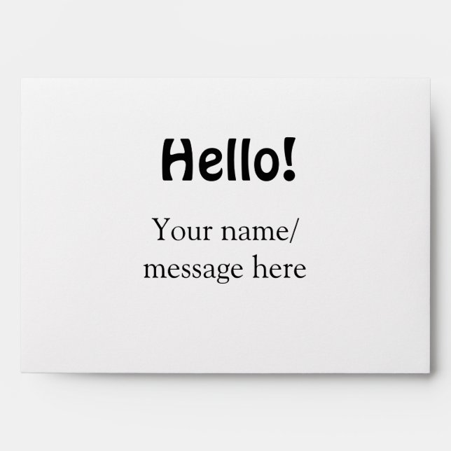 Hello add name message simple minimal business tem envelope (Front)