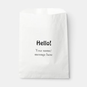 Hello add name message simple minimal business tem favour bags