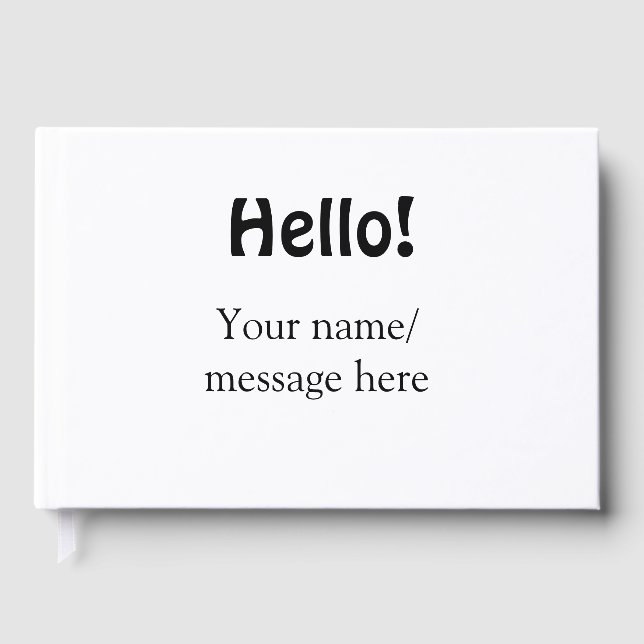 Hello add name message simple minimal business tem guest book (Front)