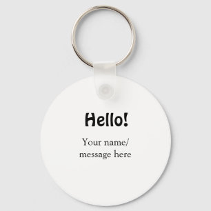 Hello add name message simple minimal business tem key ring