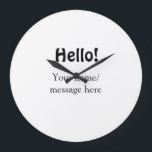 Hello add name message simple minimal business tem large clock<br><div class="desc">Design</div>