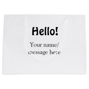 Hello add name message simple minimal business tem large gift bag