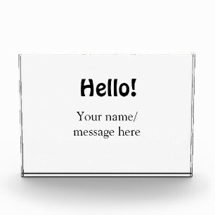 Hello add name message simple minimal business tem photo block