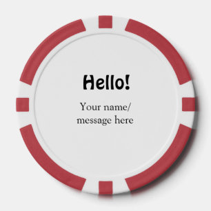 Hello add name message simple minimal business tem poker chips