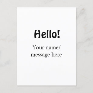 Hello add name message simple minimal business tem postcard