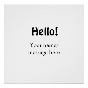 Hello add name message simple minimal business tem poster