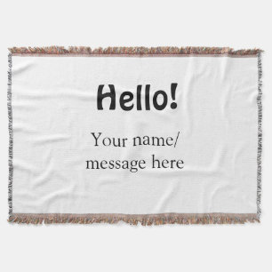 Hello add name message simple minimal business tem throw blanket