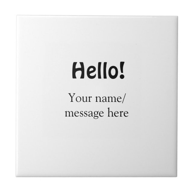 Hello add name message simple minimal business tem tile (Front)