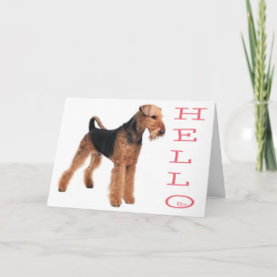 Hello Airedale Puppy Dog Card - Verse