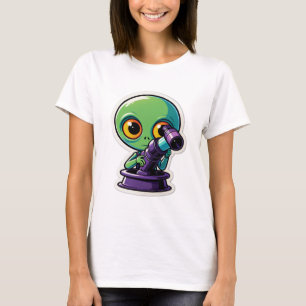 Hello...? Anyone There? – Alien Searching Sticker T-Shirt