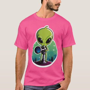 Hello...? Anyone There? – Alien Searching Sticker T-Shirt