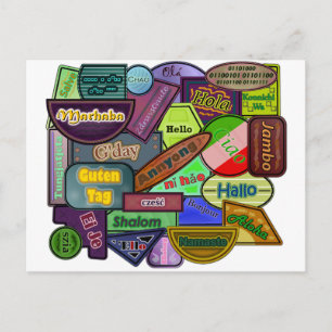 Hello! Around the World Postcard