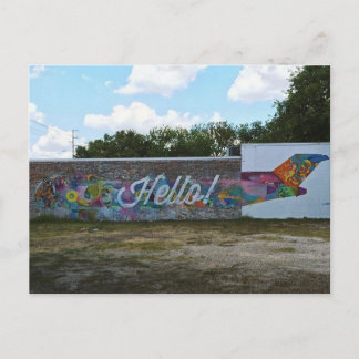 Hello Art Wall in Austin, Texas Postcard