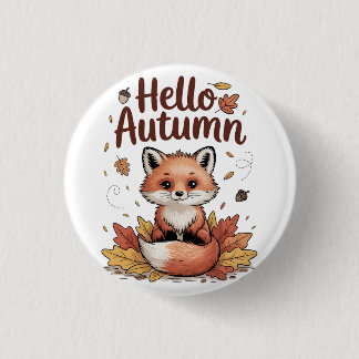 Hello Autumn 3 Cm Round Badge