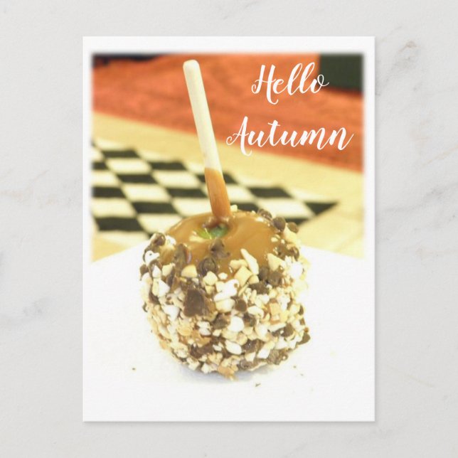 Hello Autumn - Caramel Apple Postcard (Front)