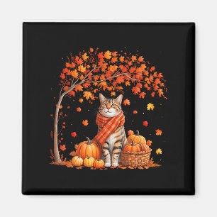 Hello Autumn Cat Fall Leaf Kitten Lover Thanksgivi Magnet