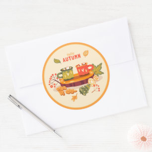 Hello Autumn  Classic Round Sticker