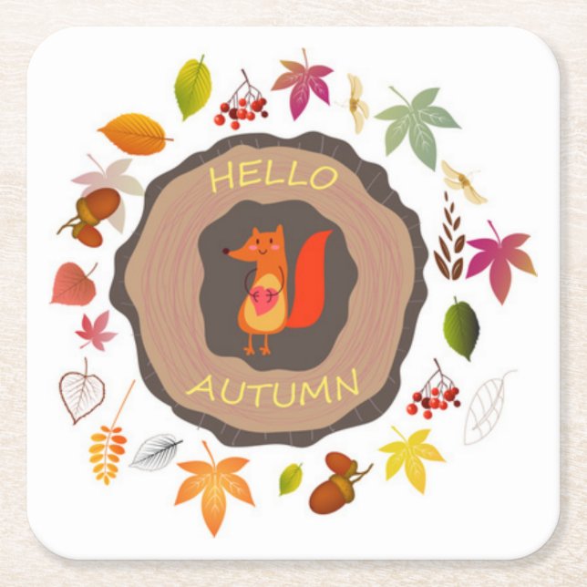 Hello Autumn Coaster Set (Front)