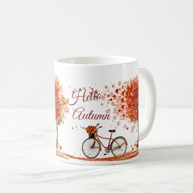"Hello Autumn" coffee mug (Front Right)