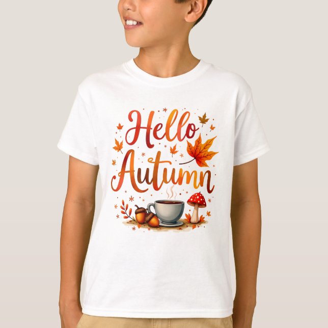 Hello Autumn, cosy nostalgia T-Shirt (Front)