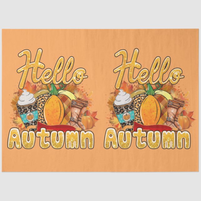Hello Autumn Customise Colour Tissue Paper (Front)
