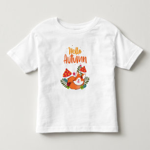 Hello Autumn Cute Fox Autumn Fall Season Toddler T-Shirt