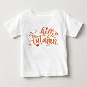 Hello Autumn Fall Season Thanksgiving Family Baby T-Shirt