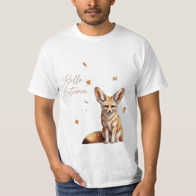 Hello Autumn Fennec Fox T-Shirt (Front)