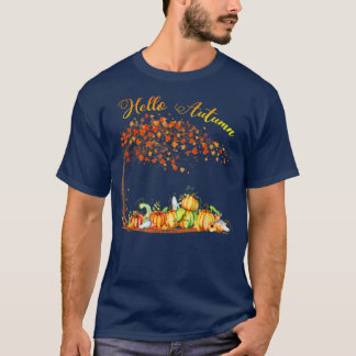 Hello Autumn Hello Fall Pumpkin Fall Lover Thanksg T-Shirt