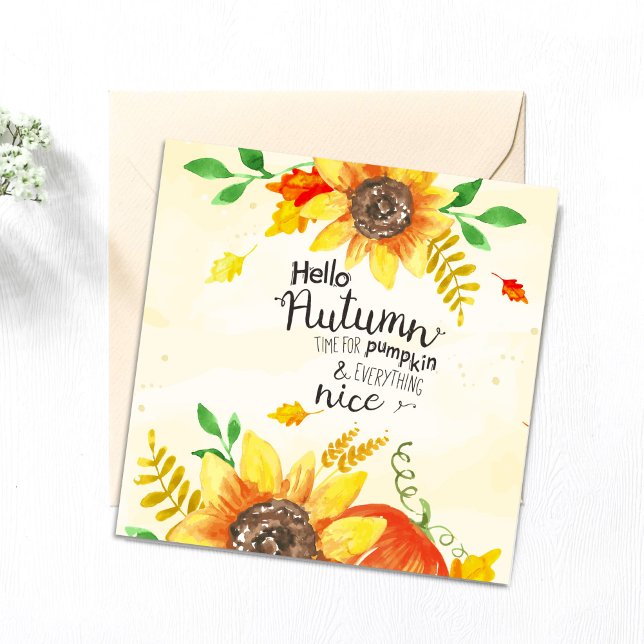Hello Autumn Holiday Card (Hello Autumn Holiday Card.)