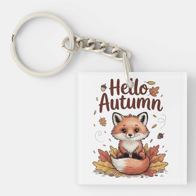 Hello Autumn Key Ring (Front)