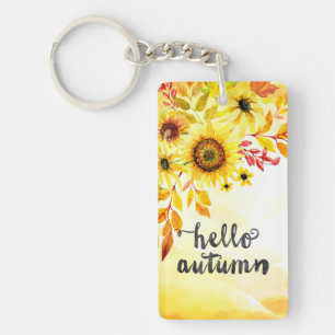 Hello autumn key ring