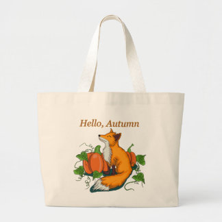 Hello Autumn  Large Tote Bag