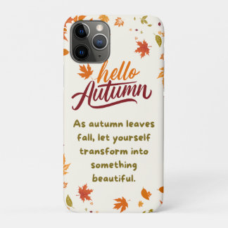Hello Autumn Leaves Quote Fall Phone Case